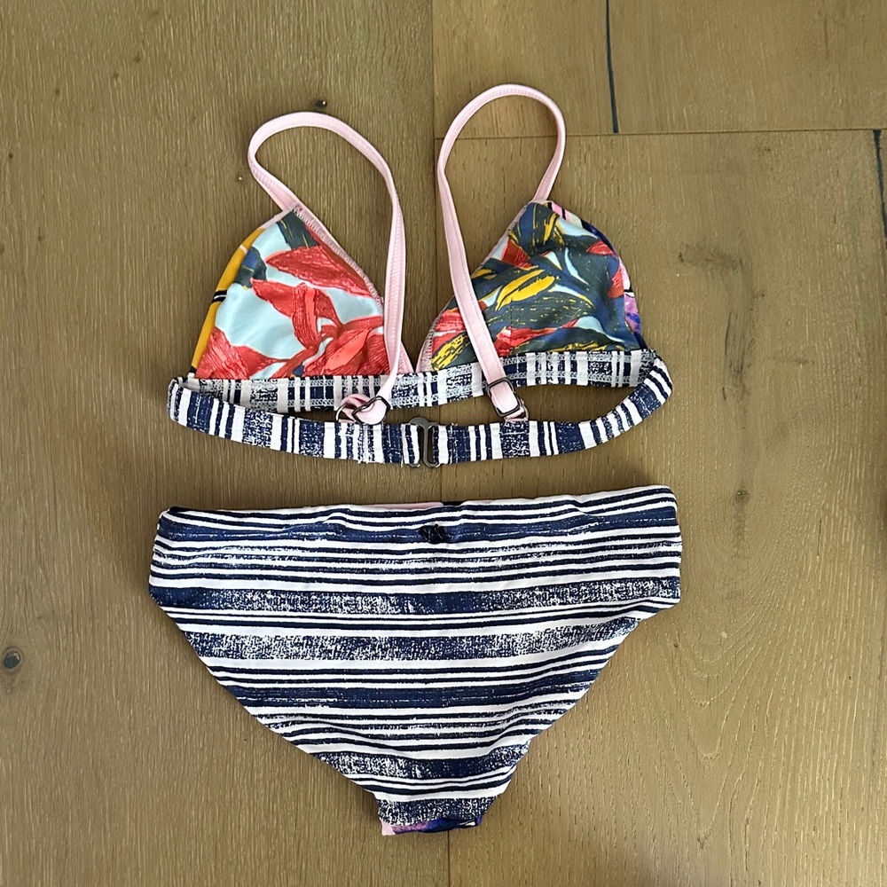 Maaji Kids Swim Bikini - Pink and Yellow Floral - Picture 2 of 3